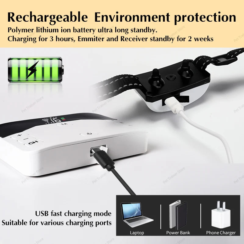 Revolutionary 2-in-1 Wireless Dog Fence & Remote Training Collar - Beep, Shock, Vibration for All Dog Sizes